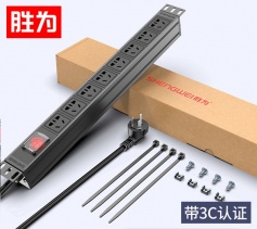 PDU機(jī)柜插座 8位10A總控開關(guān) 勝為 國標(biāo)工程機(jī)房機(jī)柜專用多功能插座插排接線板 XP10A-308S