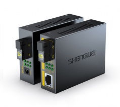 1光4電千兆單模單纖 一對(duì)裝 勝為SC口光纖收發(fā)器 3KM BGH104TX