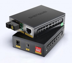 千兆單模單纖 一對(duì)裝 25KM 勝為SC口自適應(yīng)光纖收發(fā)器 FC-211AB